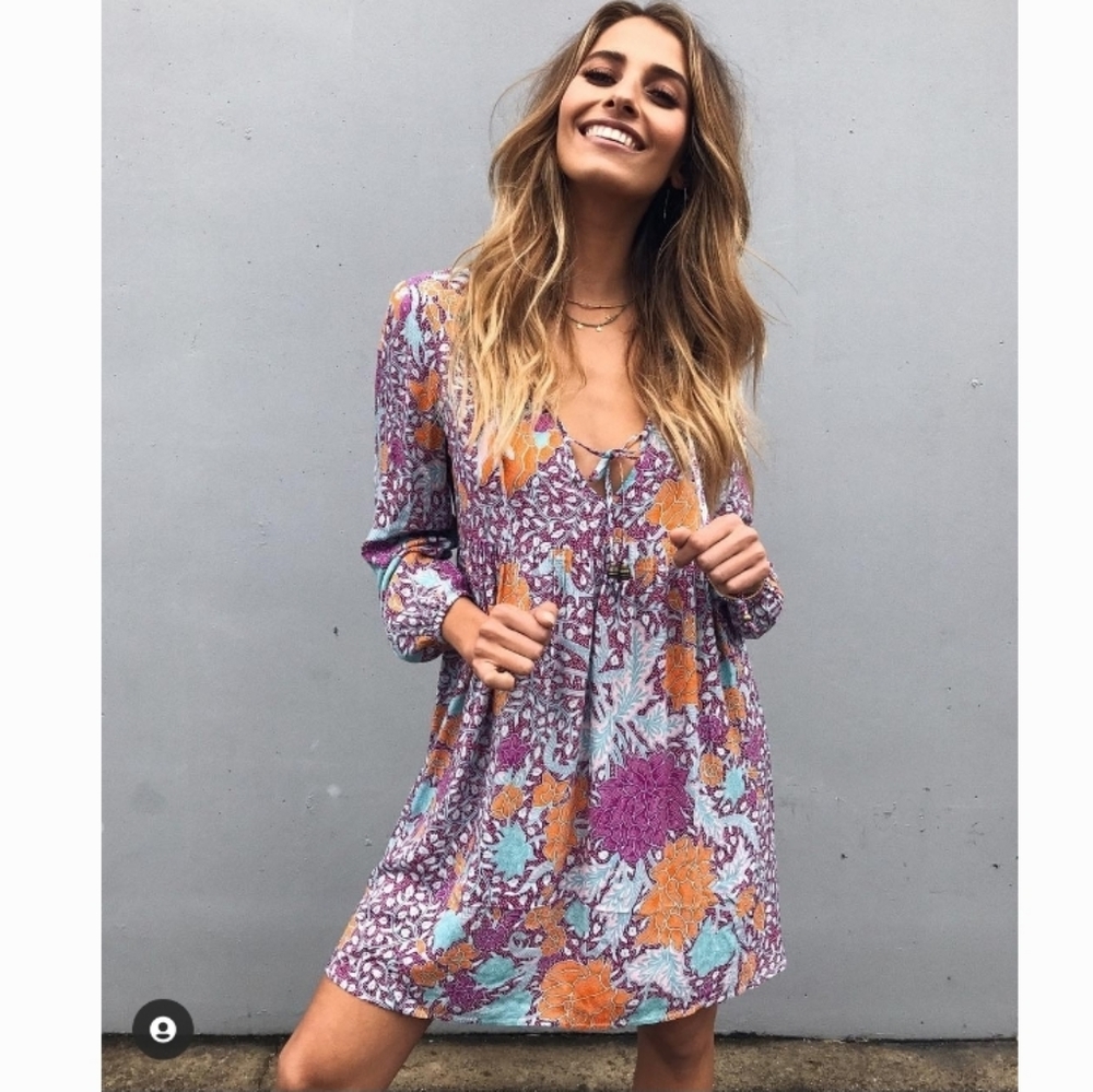 New Arnhem Sinta Magenta Tunic Mini Dress 8 S pink